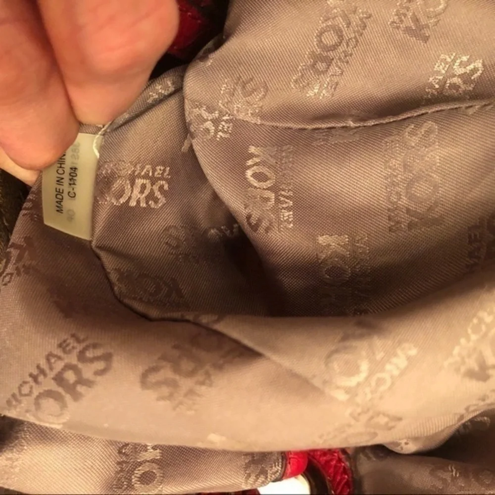 Michael kors brown monogram signature tote bag